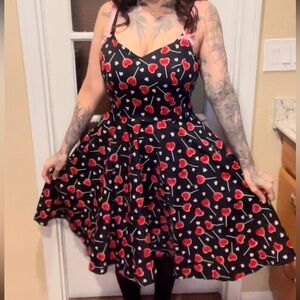 Chic Black and Red Heart Dress